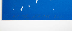 Jamie ( James ) Nares Screenprint in Colors on Blue Field