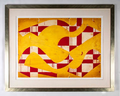"Seven String with Yellow & Red" Spit Bite & Sugar Lift Aquatint Etching by Caio Fonseca