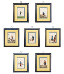 Seven Paintings of Pastoral Characters for the China Trade