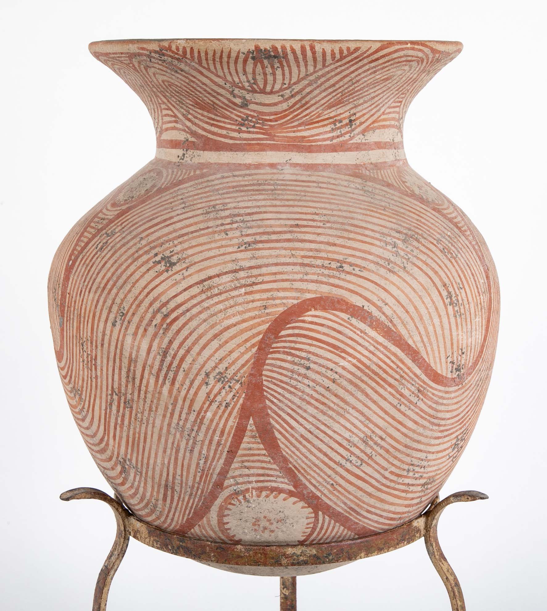 Thai "Ban Chiang" Pottery Vessel On Stand