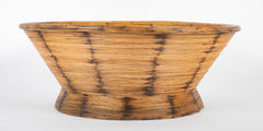 American Woven Reed Basket with Darkened Linear Spray Pattern