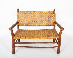 American Handcrafted Woven Rush Loveseat by Old Hickory Furniture