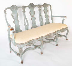 A Mid 18th Century Painted Swedish Rococo Sofa Bench