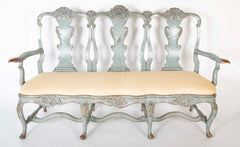 A Mid 18th Century Painted Swedish Rococo Sofa Bench