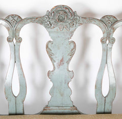 A Mid 18th Century Painted Swedish Rococo Sofa Bench