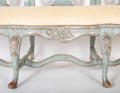 A Mid 18th Century Painted Swedish Rococo Sofa Bench