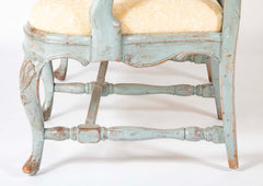 A Mid 18th Century Painted Swedish Rococo Sofa Bench