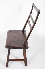 English 19th Century Plank Seat Joined Elm Bench