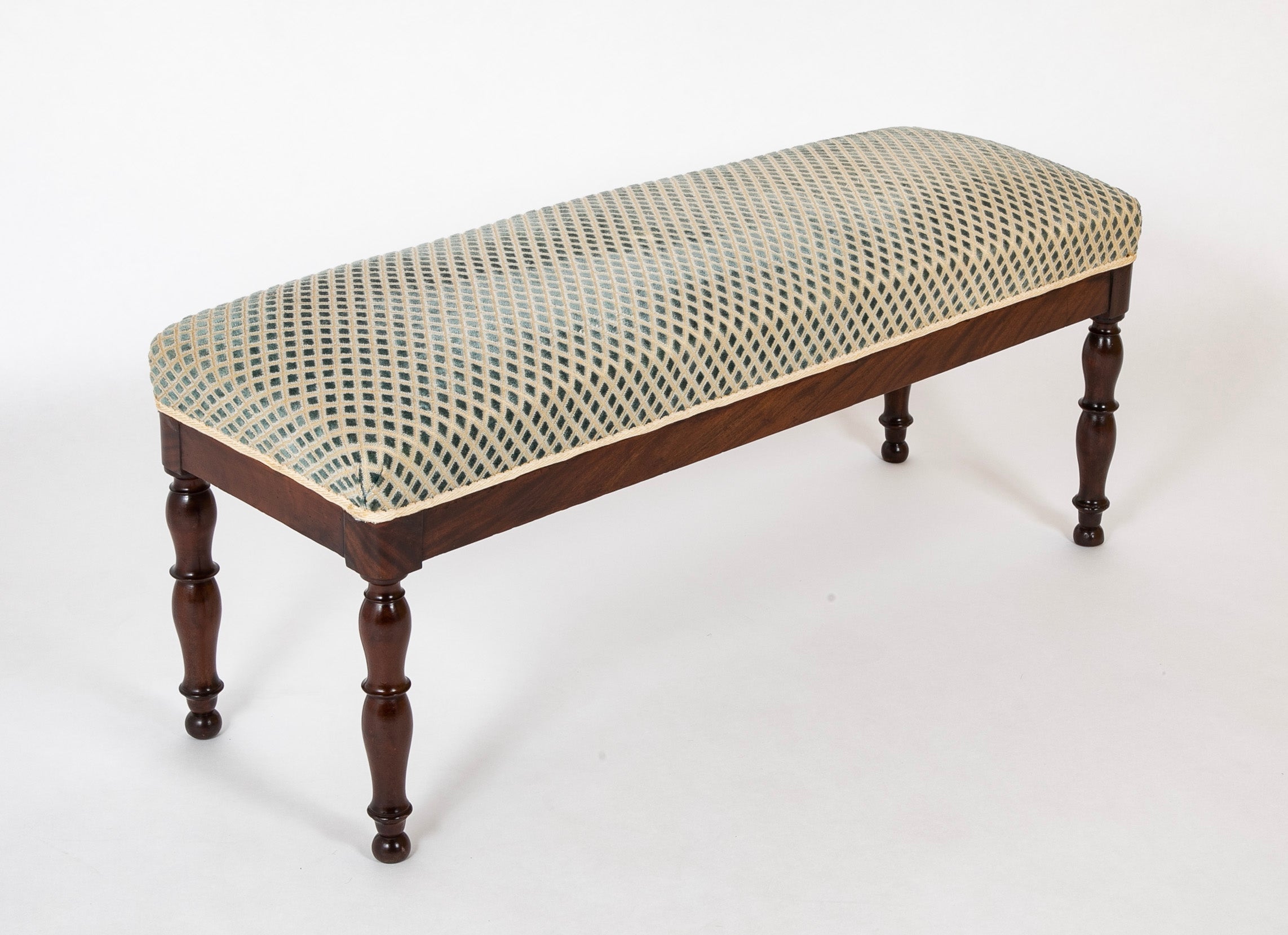 A Louis Philippe Mahogany Upholstered Bench
