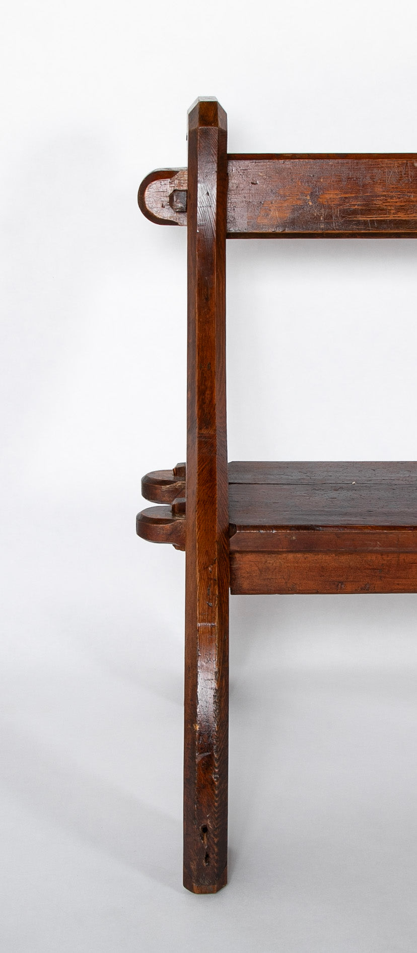19th Century English Pine Bench with Back by E. W. Godwin