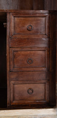 An Indian Painted Teak "Almirah" with Carved Panels