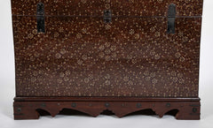 Chestnut Korean Palace Blanket Chest with Brass & Abalone Inlay