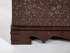 Chestnut Korean Palace Blanket Chest with Brass & Abalone Inlay