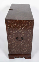Chestnut Korean Palace Blanket Chest with Brass & Abalone Inlay