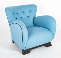 Danish Armchair Upholstered in Holland & Sherry Fabric