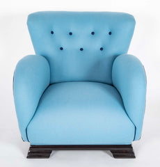 Danish Armchair Upholstered in Holland & Sherry Fabric