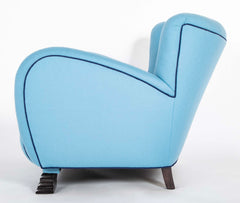 Danish Armchair Upholstered in Holland & Sherry Fabric