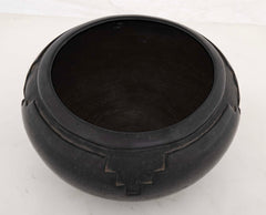 Large Carved Blackware Bowl by Rosalie and Joe Aguilar