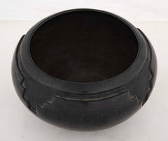 Large Carved Blackware Bowl by Rosalie and Joe Aguilar