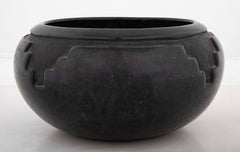 Large Carved Blackware Bowl by Rosalie and Joe Aguilar