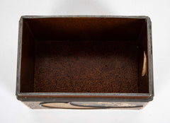 Rectangular Gold and Black Laquer Box with Top