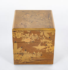 Three Tier Japanese Jubako Maki-e Lacquer Box