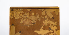 Three Tier Japanese Jubako Maki-e Lacquer Box