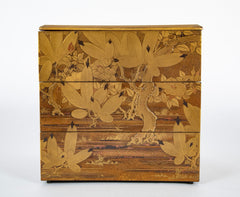 Three Tier Japanese Jubako Maki-e Lacquer Box