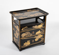 Black & Gilt Lacquer Japanese Tea Chest from the Jayne Wrightsman Collection