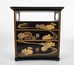 Black & Gilt Lacquer Japanese Tea Chest from the Jayne Wrightsman Collection