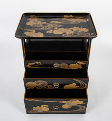 Black & Gilt Lacquer Japanese Tea Chest from the Jayne Wrightsman Collection