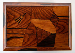 Japanese Sarcophagus Form Parquetry Inlaid Work Box