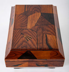 Japanese Sarcophagus Form Parquetry Inlaid Work Box