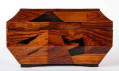 Japanese Sarcophagus Form Parquetry Inlaid Work Box