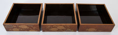 Japanese Maki-E Lacquered Jubako Box with Floral & Rooster Decor