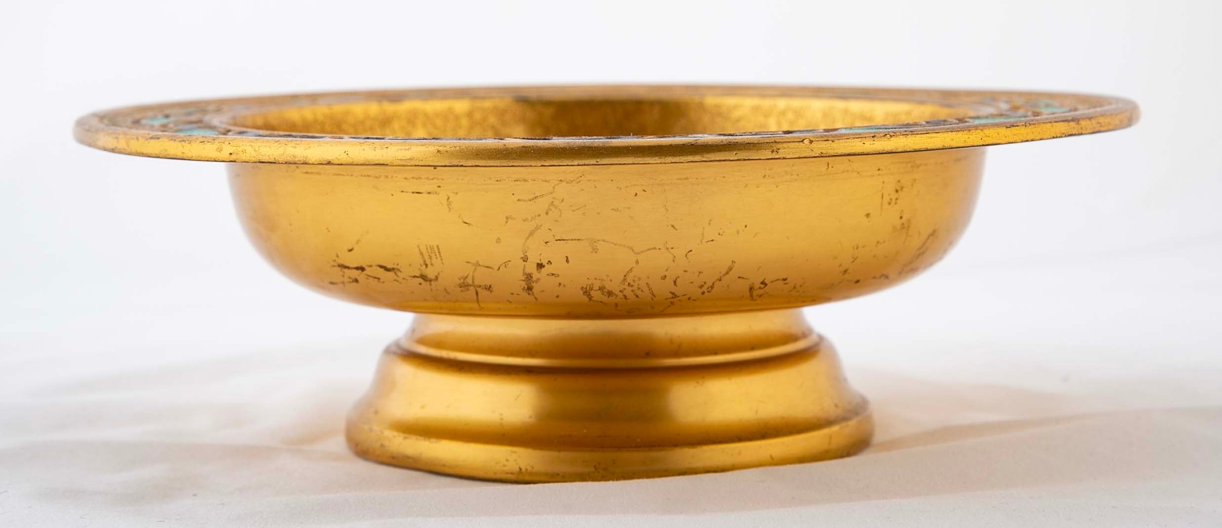A Bronze & Enamel Compote by Louis C. Tiffany Furnaces Inc.
