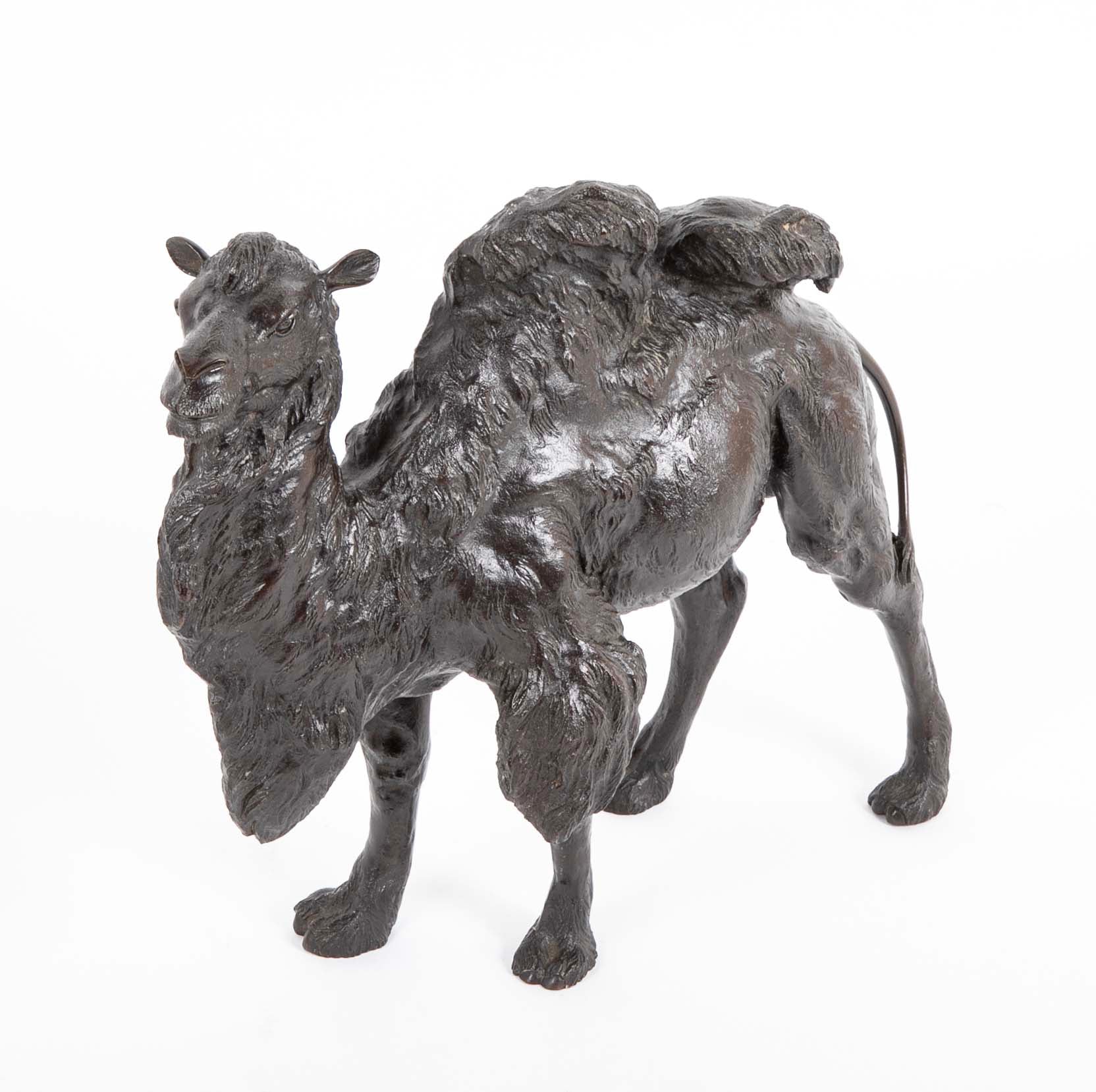 Japanese Meiji Period Bronze Bactrian Camel by Genryusai Seiya