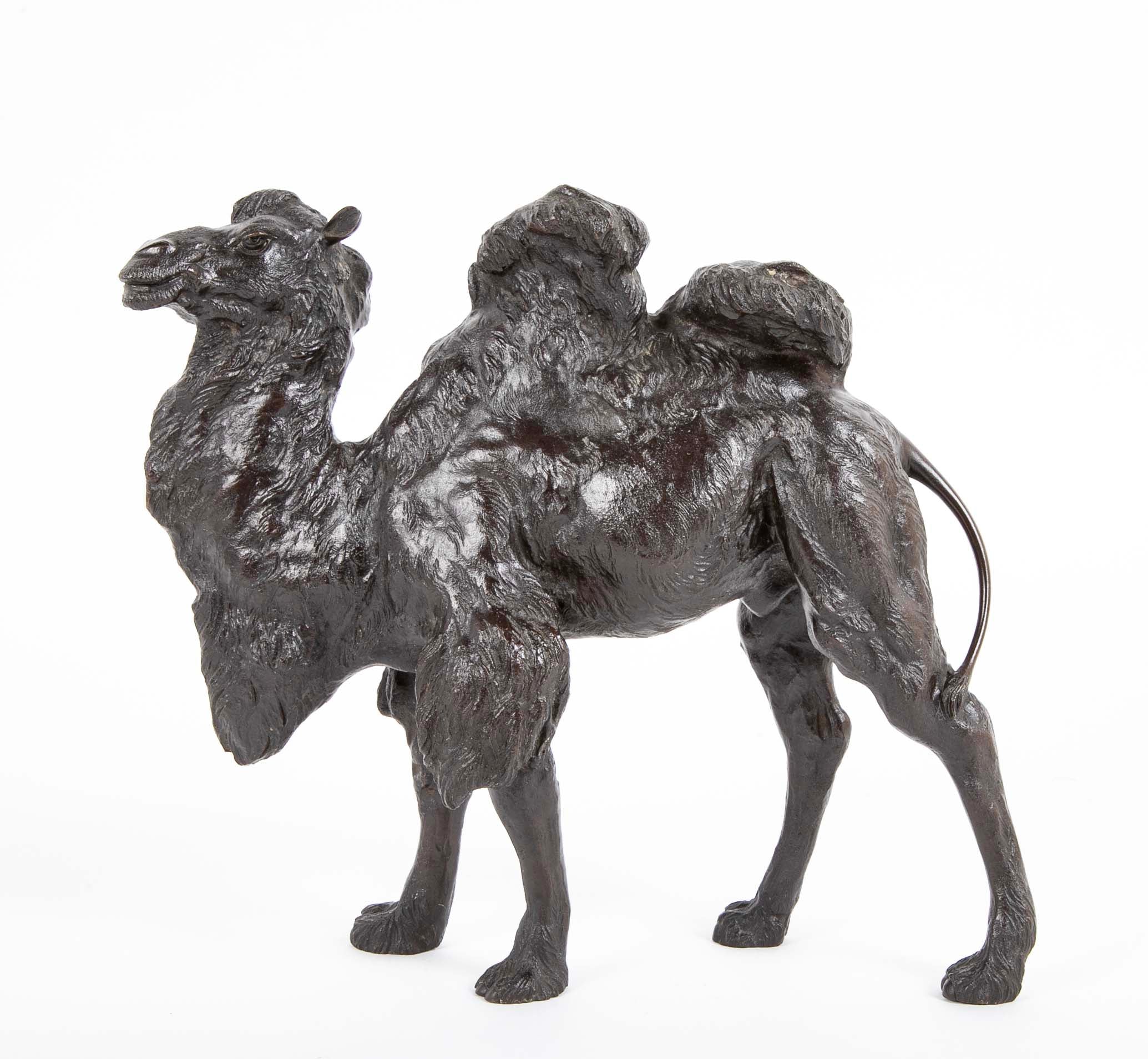 Japanese Meiji Period Bronze Bactrian Camel by Genryusai Seiya