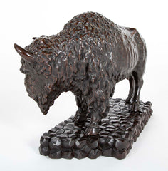 20th Century Japanese Bison in Patinated Bronze