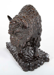 20th Century Japanese Bison in Patinated Bronze