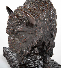 20th Century Japanese Bison in Patinated Bronze