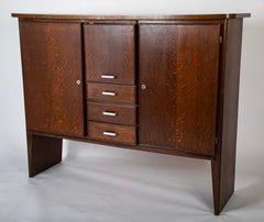 An Oak and Aluminum Cabinet by Rene Gabriel