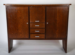 An Oak and Aluminum Cabinet by Rene Gabriel