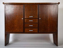 An Oak and Aluminum Cabinet by Rene Gabriel