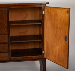 An Oak and Aluminum Cabinet by Rene Gabriel