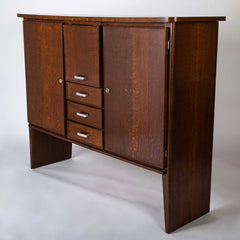 An Oak and Aluminum Cabinet by Rene Gabriel