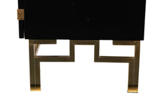 A Maison Jansen Black Lacquer Cabinet with Gilded Brass Accents