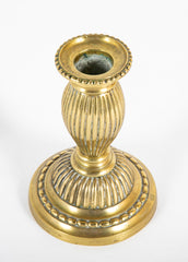 Pair of French Louis XVI Gilt Bronze Candlesticks