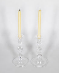 Pair of Steuben "Teardrop" Glass Candlesticks