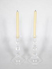 Pair Of Steuben "Teardrop" Glass Candlesticks